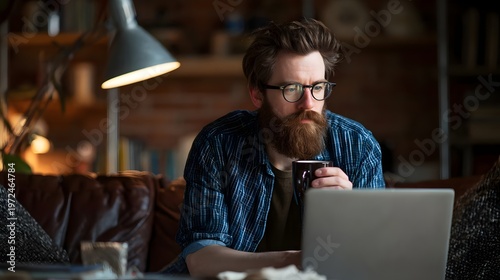 Authentic Remote Work Series, Real Life Digital Work Moments. Concept: Remote Work Lifestyle, Authentic Living, Digital Nomad Life, Work-Life Balance, Real Productivity, Home Office Reality, Modern Wo