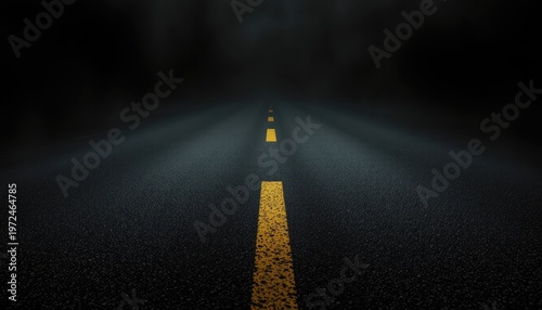 The Endless Journey A Dark Road Leading Towards an Unknown Future or Presentation Backdrop