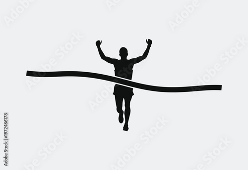 A silhouette of two hikers helping each other to climb up a steep mountain slope together at day