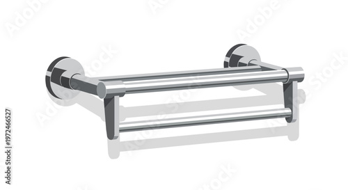 Modern Chrome Double Towel Rack for Contemporary Bathroom Interior