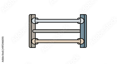 Minimalist Wall Mounted Towel Rack with Three Horizontal Bars