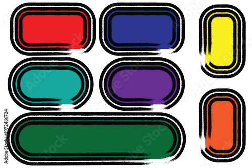 Colorful rectangular brushstrokes a vibrant palette of primary and secondary hues