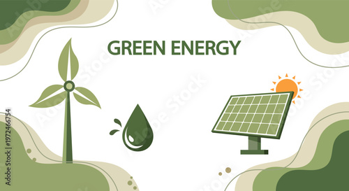 Green energy sources like wind turbines and solar panels promote environmental sustainability