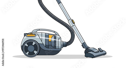 Modern Vacuum Cleaner Illustration for Household Cleaning