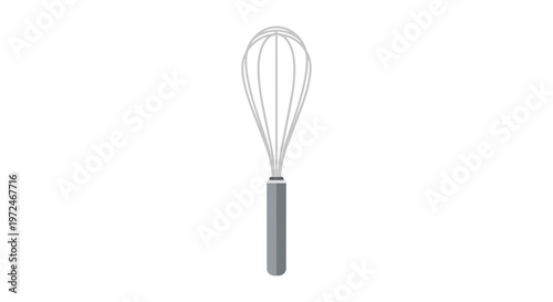 Minimalist Vector Illustration of a Kitchen Wire Whisk