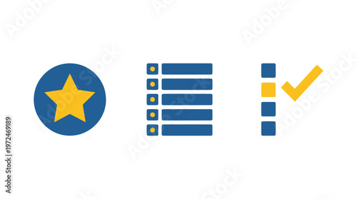 Checklist and Star Icon: Concept of Success, Goals, and Task Completion