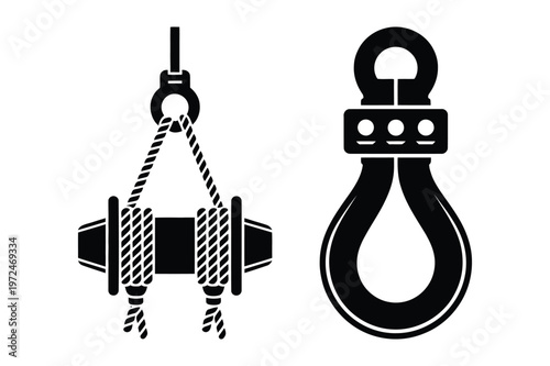 Industrial pulley system and lifting shackle