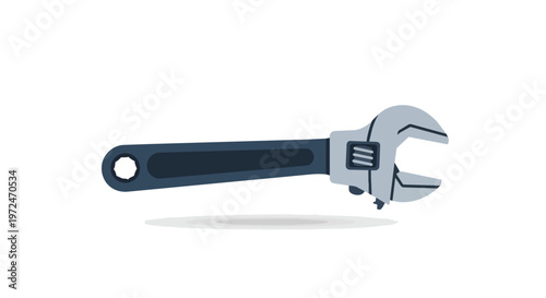 Adjustable Wrench Icon Illustration