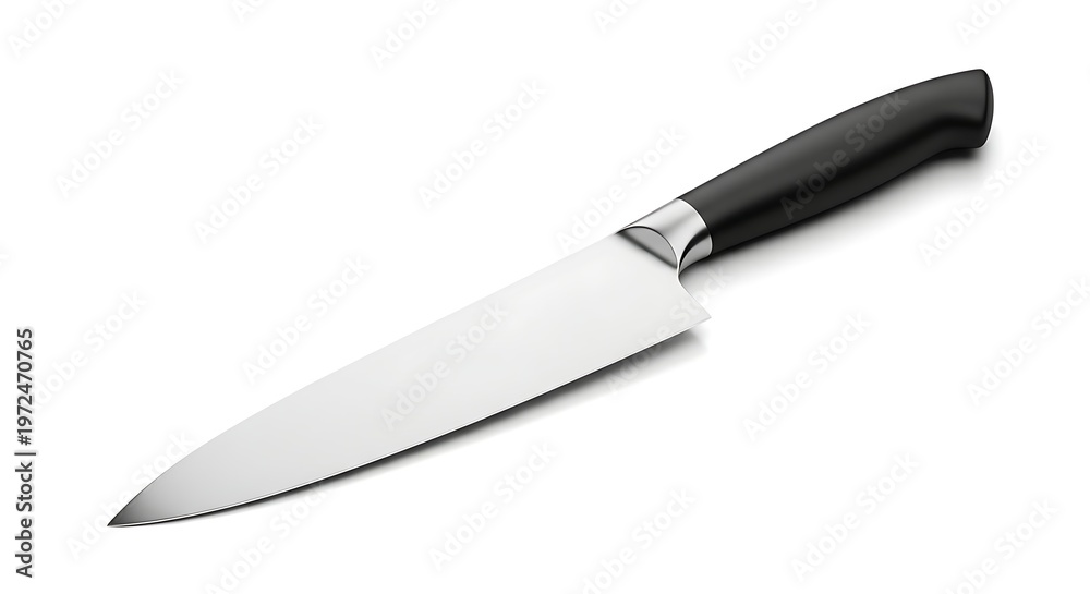 Fototapeta premium Sharp Kitchen Knife - Precision Cutting Tool for Culinary Tasks.