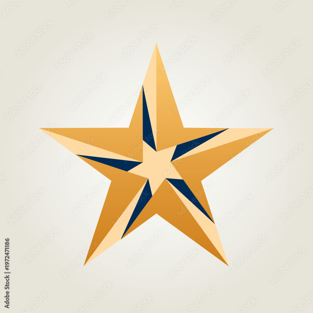 Obraz premium Modern geometric star icon with dynamic arrow shape for business branding, flat vector isolated.