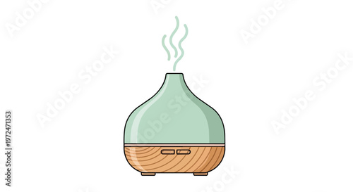 Modern Essential Oil Diffuser with Wood Grain Base