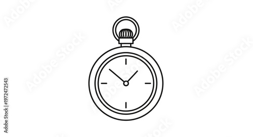 Vintage Pocket Watch Illustration.