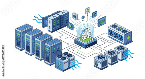 AI Powered Data Center Infrastructure with Cooling Systems