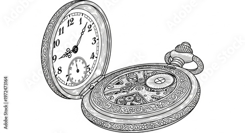 Vintage Pocket Watch Open.