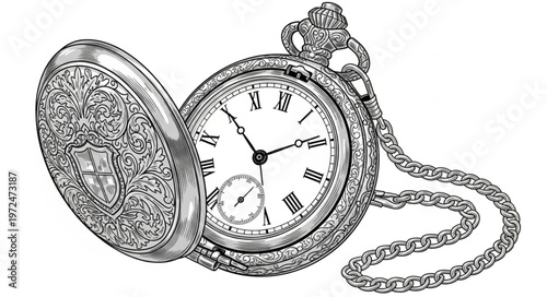 Vintage Pocket Watch Open.
