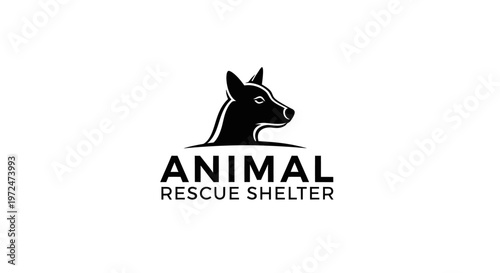 Dog Silhouette Logo for Animal Rescue Shelter