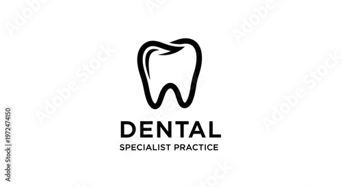Modern Dental Specialist Practice Logo Design - Tooth Icon and Text