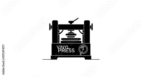 Vinyl Record Press Machine Silhouette Icon