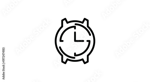 Clock Icon with Circular Arrows, Time Management Concept, Vector Illustration
