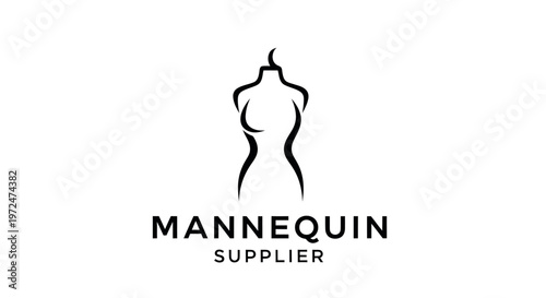 Minimalist mannequin logo with text