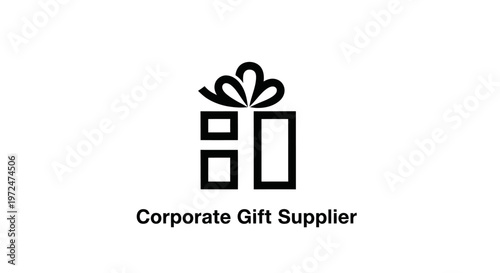 Corporate Gift Supplier Logo: Stylized Gift Box with Bow