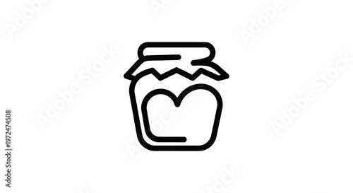 Heart Shaped Jam Jar Outline Icon