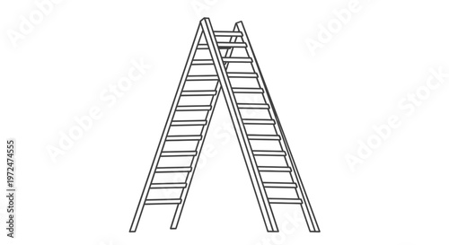 Aframe ladder leaning against each other