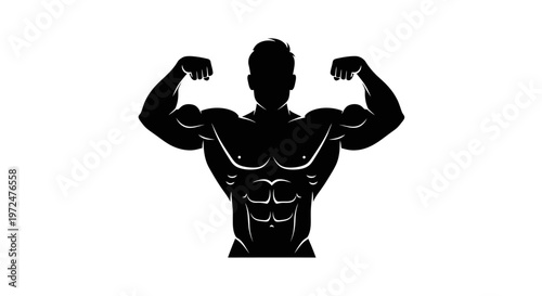 A muscular man flexing his arms.