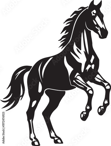 Quadro em tela American Saddlebred in silhouette.