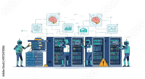 AI-powered Robots Maintaining Data Center Infrastructure with Machine Learning