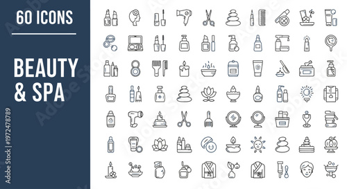 Beauty and Spa Elements for Digital Design, Clean Aesthetic, Minimalist Style