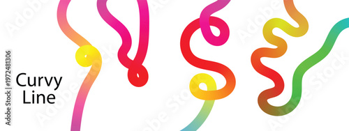  Abstract rainbow gradient wavy lines pattern.