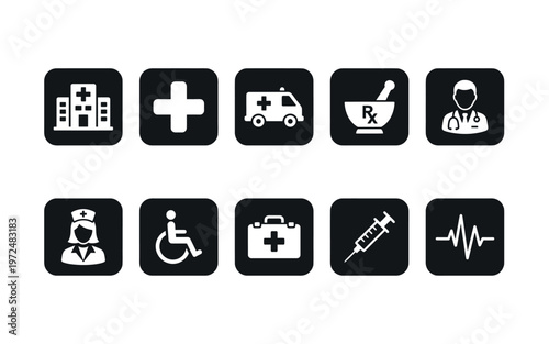 Medical and Healthcare Line Icon Set