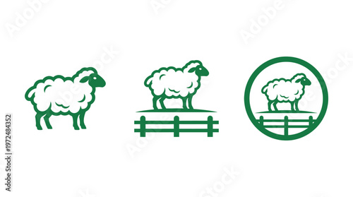 Sheep Icons: Farm Animal Silhouette Set