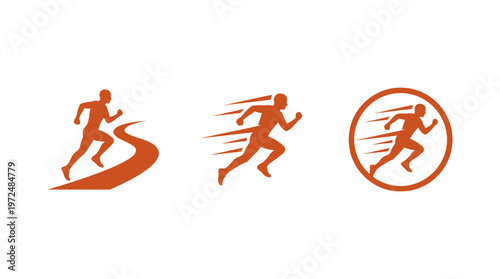 Runner Icons: Speed, Motion, and Athleticism Vector Set
