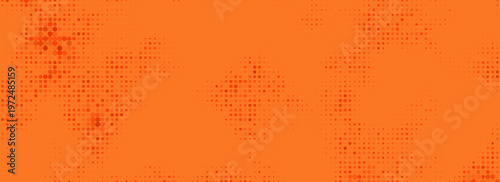 Dots halftone orange color pattern gradient texture with technology digital background. Dots pop art comics with summer background. vector illsutration
