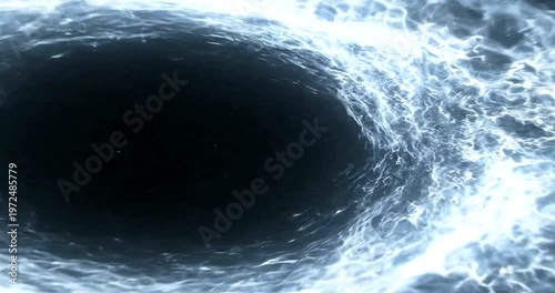 Black Hole in Space with Swirling Light.