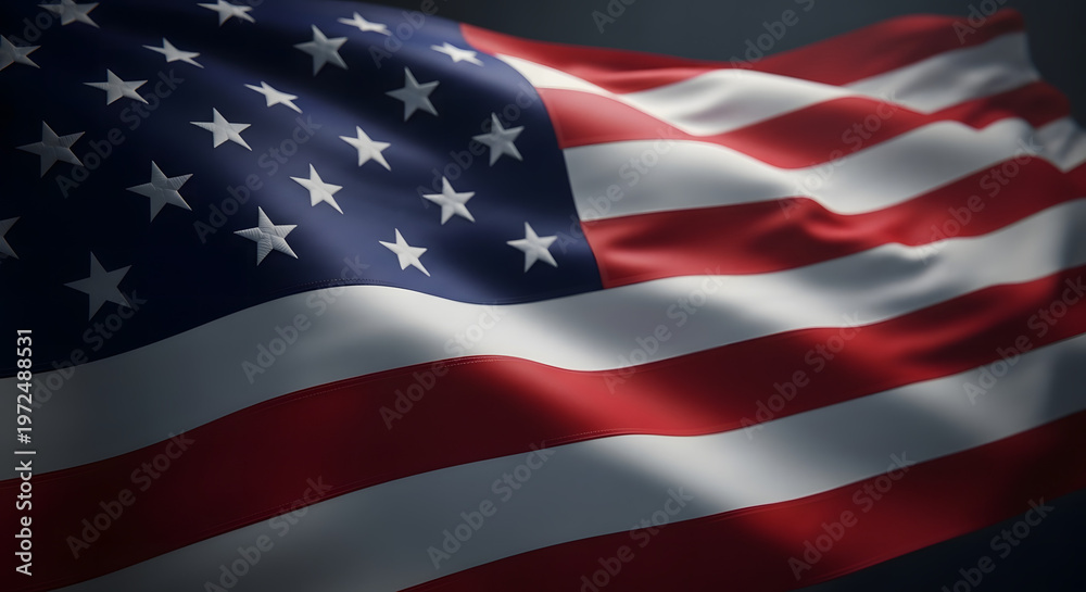 Fototapeta premium Waving american flag a symbol of freedom and national pride