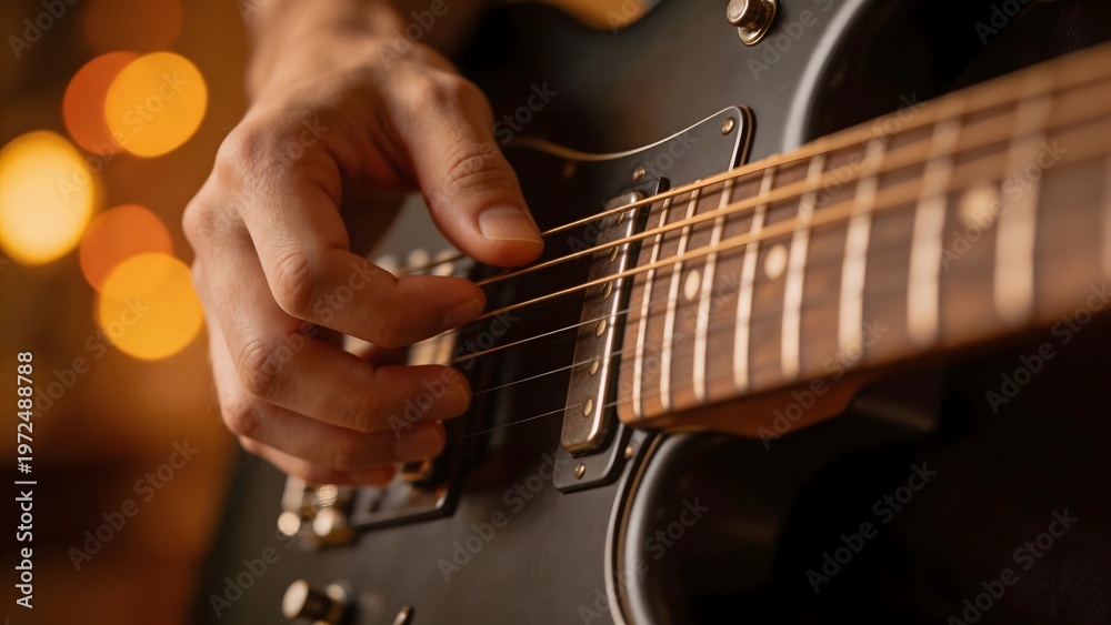 Obraz premium Hands playing electric guitar