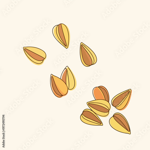 Hand drawn cartoon style buckwheat groats illustration.