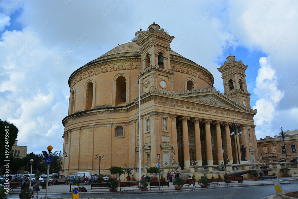 Obraz premium マルタ共和国 モスタのモスタ・ドーム（Parish Church of the Assumption）