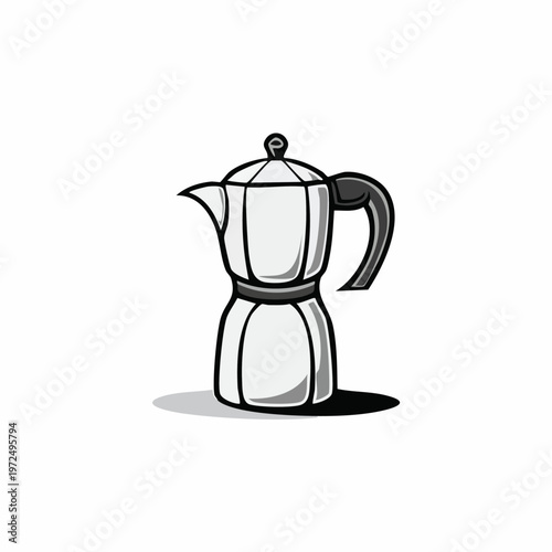 Coffee Percolator Brewing Device Illustration.