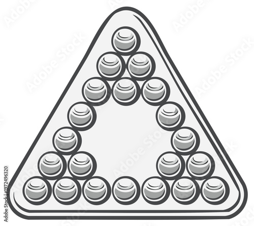 Billiards Ball Rack Holding Set of Snooker Balls Before Game Sport Recreation Icon Design Isolated