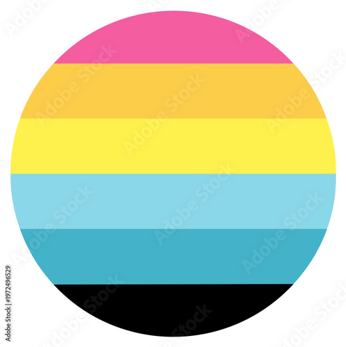 LGBTQ community pride flag button symbol with colorful horizontal stripes
