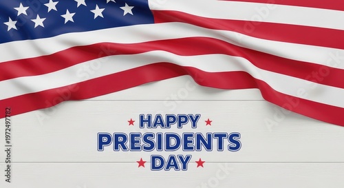 Happy presidents' day greeting with american flag background