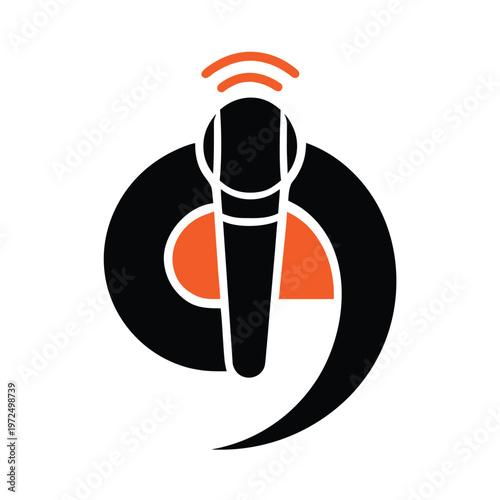 Black and orange of a chef with a tall white hat and mustache apron