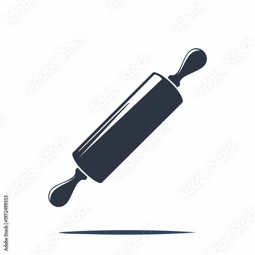 Black rolling pin kitchen tool.