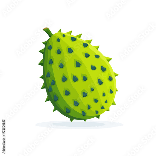 A Ripe Green Horned Melon Fruit