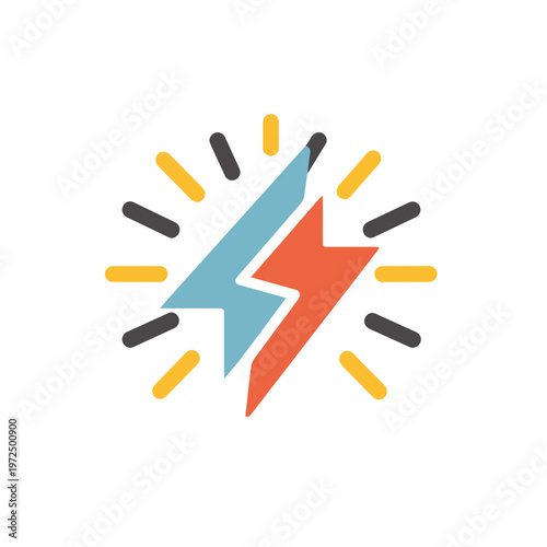 Abstract Lightning Bolt Energy Symbol Isolated