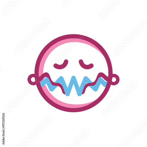 Cartoon face icon showing disgust or sickness